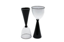 Load image into Gallery viewer, Black and white goblet - white filigree
