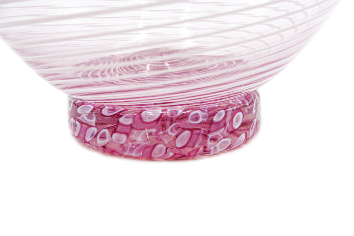 Vaso in filigrana rosa e bianco