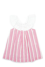 Load image into Gallery viewer, White and fuchsia pinafore
