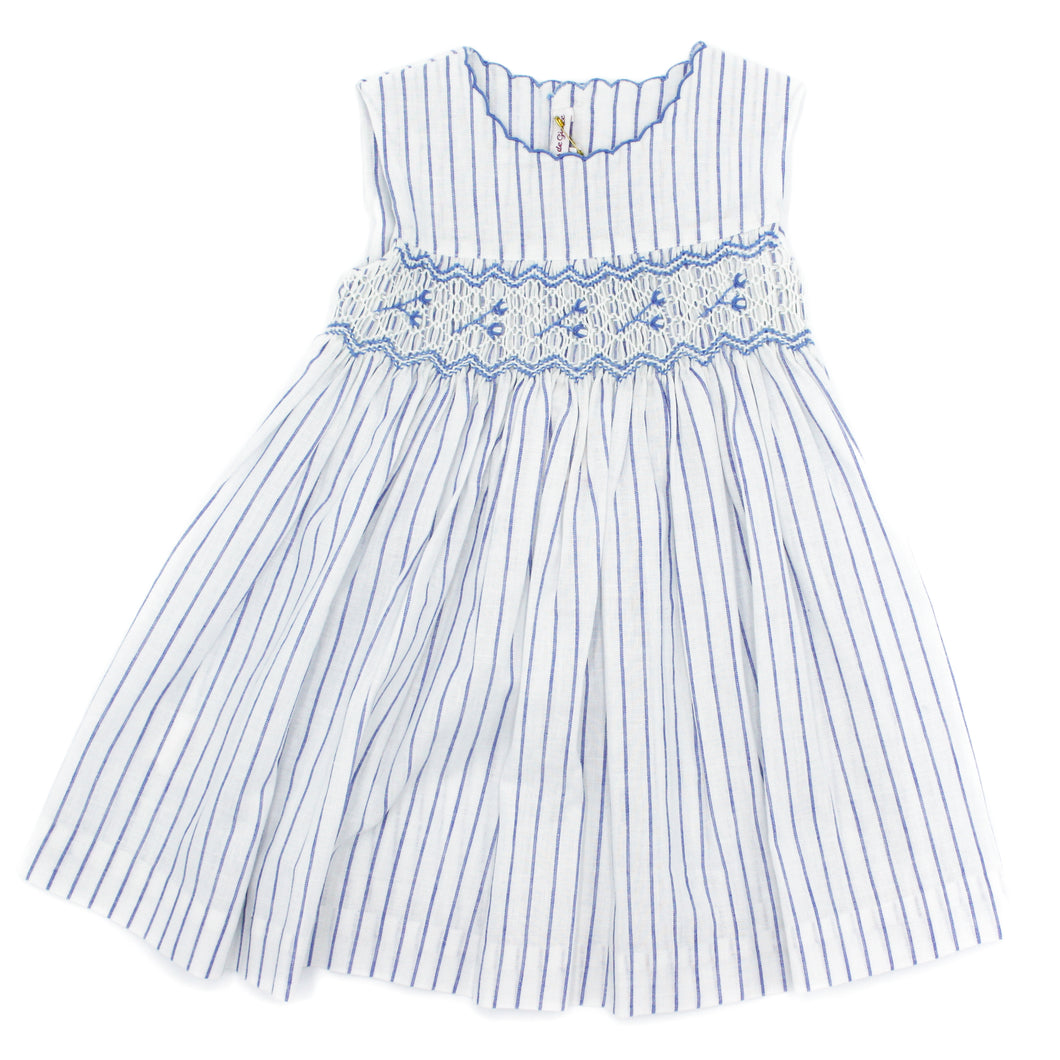 White blue striped dress