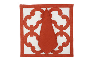 Gates coral placemat and napkin set