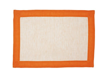 Carica l&#39;immagine nel visualizzatore di Gallery, Set tovaglietta e tovagliolo Marignolle arancione e bianco
