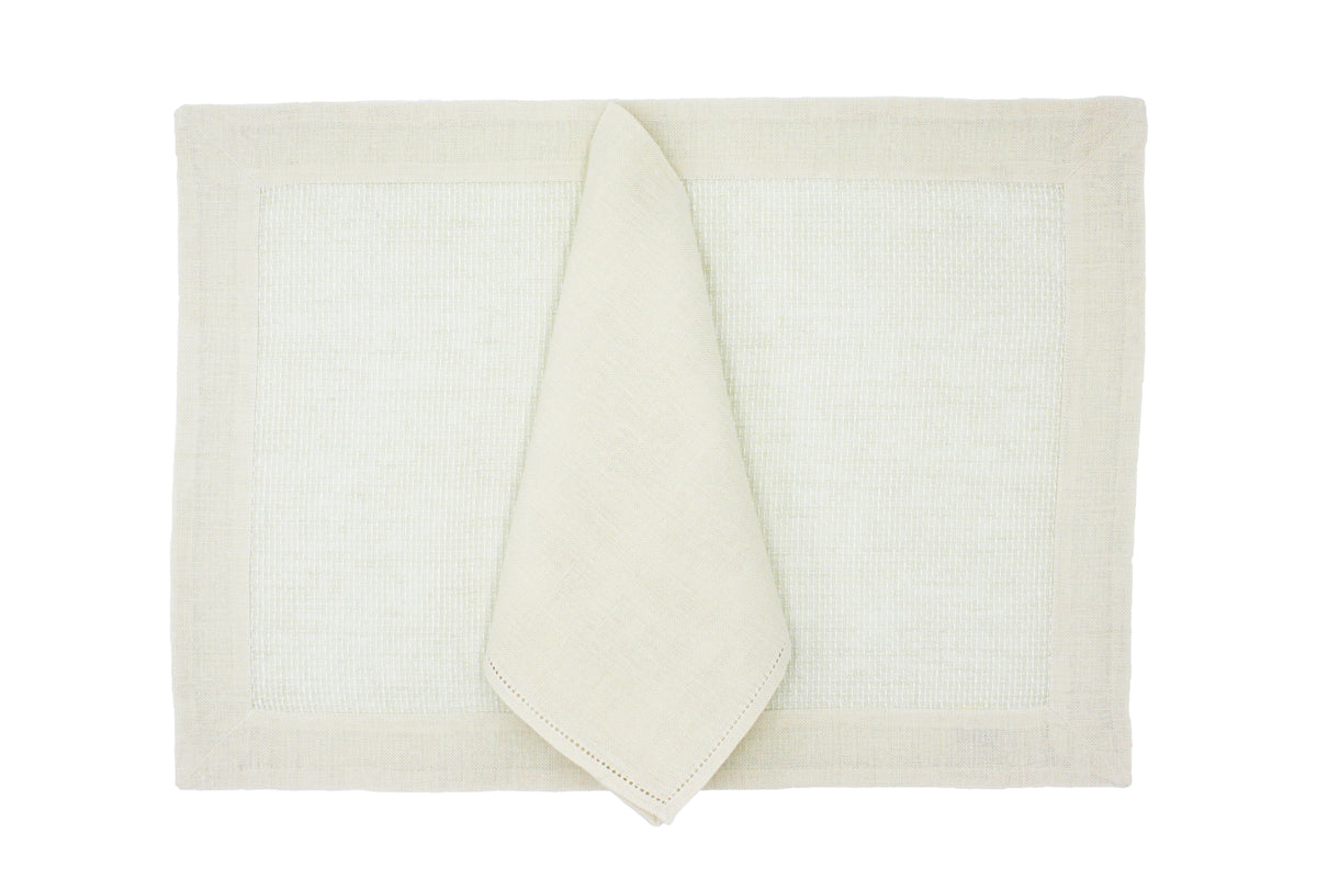 Set tovaglietta e tovagliolo creta beige