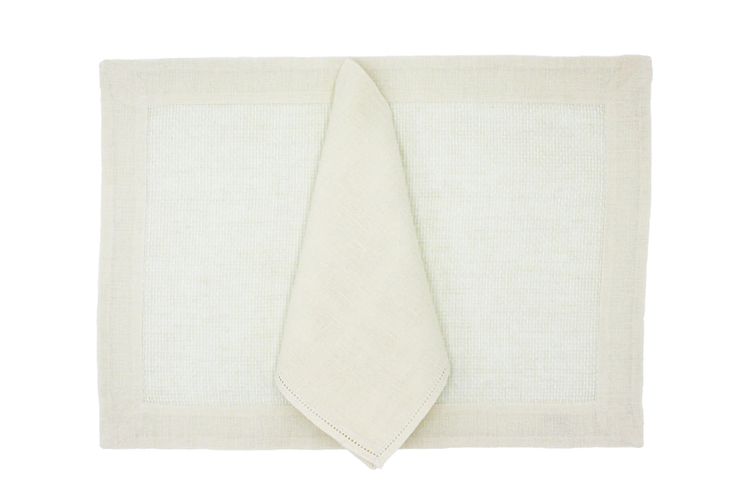 Beige Creta placemat and napkin set