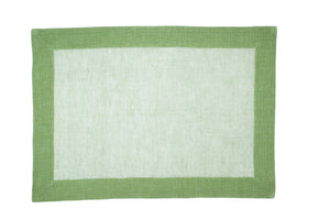 Clio green 61 and white placemat and napkin set