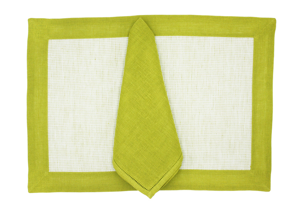 Marignolle green pistachio placemats and napkin set
