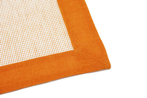 Marignolle orange and white placemat and napkin set