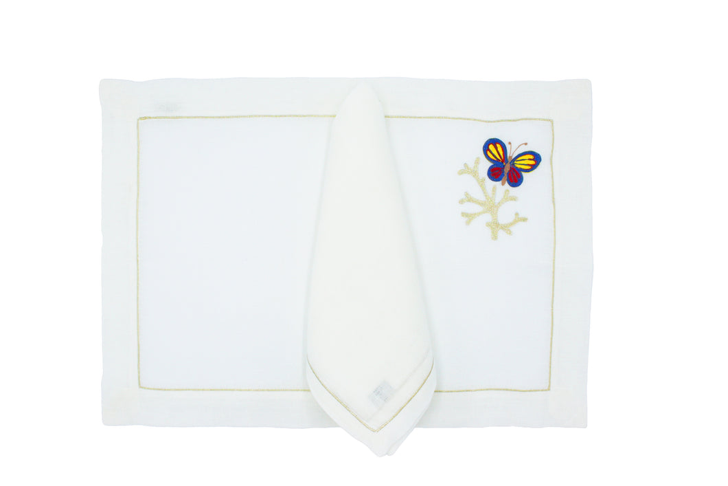 Butterfly placemat and napkin set