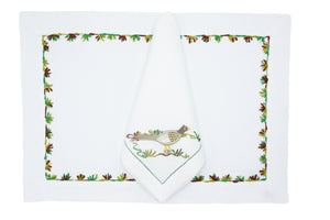 Pheasant placemat and napkin set