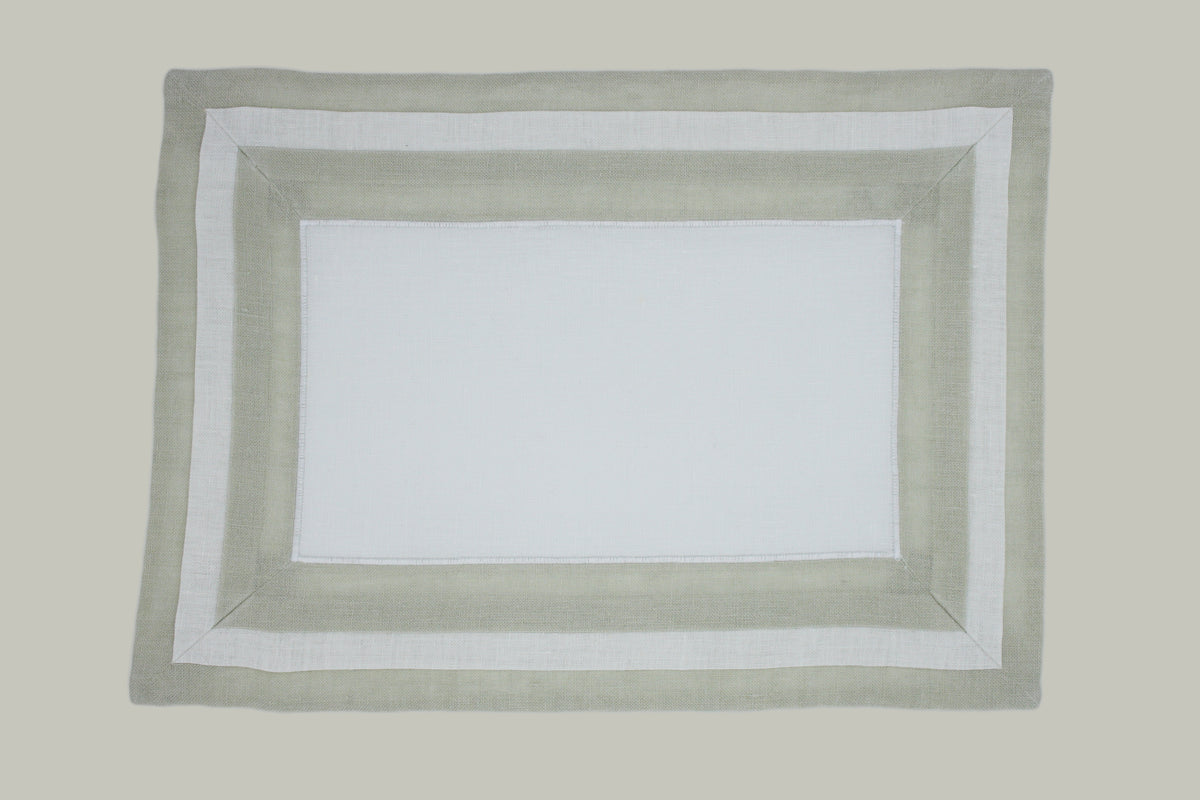 Set tovaglietta e tovagliolo verbena bianco/ecrù