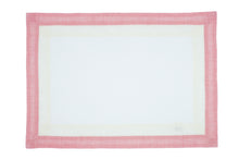 Carica l&#39;immagine nel visualizzatore di Gallery, Set tovaglietta e tovagliolo Capri rosa/panna/bianco
