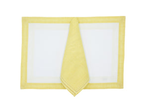 Capri placemat and napkin set light yellow / cream / white