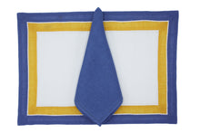 Load image into Gallery viewer, Lipari placemat and napkin set blue / yellow / blue
