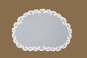 Set-of-2 placemats and napkins - curls - gray / white