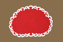Carica l&#39;immagine nel visualizzatore di Gallery, Set-di-2 tovagliette e tovaglioli - riccioli - rosso/rosa
