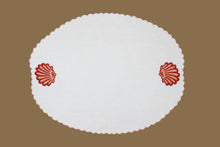 Carica l&#39;immagine nel visualizzatore di Gallery, Set-di-2 tovagliette e tovaglioli - Conchiglie - bianco/corallo/rosa
