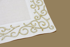 Set-of-2 placemats and napkins - Arabesques - gold