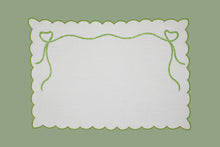 Load image into Gallery viewer, Set-of-2 placemats and napkins - Bow - green
