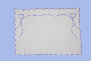 Set-of-2 placemats and napkins - Bow - purple
