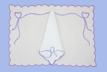 Load image into Gallery viewer, Set-of-2 placemats and napkins - Bow - purple
