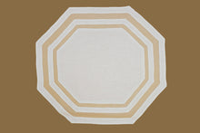 Load image into Gallery viewer, Set-of-2 placemats and napkins - Octagonal with two bands - ecru
