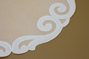 Set-of-2 placemats and napkins - Riccioli - white