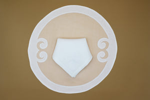 Set-of-2 placemats and napkins - Two curls - white