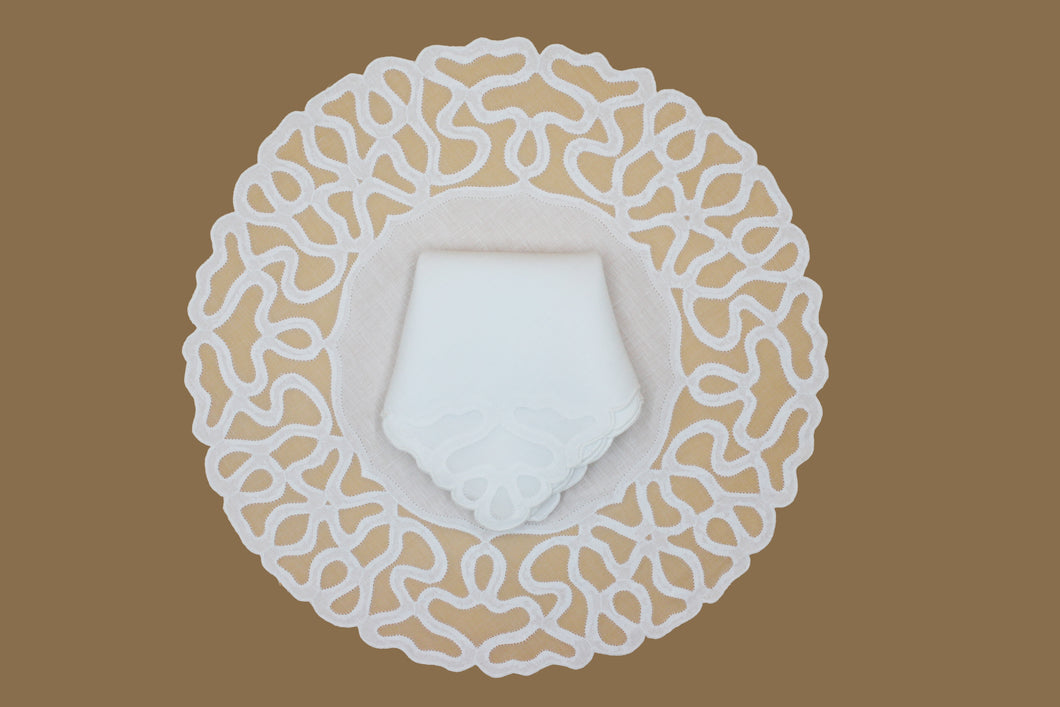 Set-of-2 placemats and napkins - white