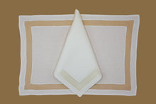 Load image into Gallery viewer, Set-of-2 placemats and napkins - cream
