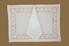 Load image into Gallery viewer, Set-of-2 placemats and napkins - Leaves - cream
