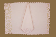 Load image into Gallery viewer, Set-of-2 placemats and napkins - Curls - pink
