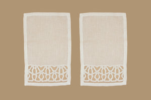Set of 2 - Cocktail napkin - White wavy