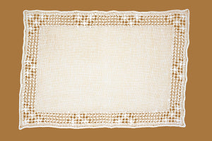 Set-of-2 placemat and napkin - White Bissone