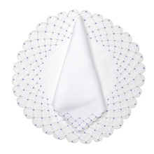 Load image into Gallery viewer, Set-of-2 placemats and napkins - Cloud and polka dots - white and blue
