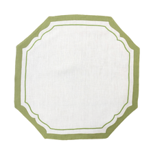 Load image into Gallery viewer, Set-of-2 placemats and napkins - Green octagonal
