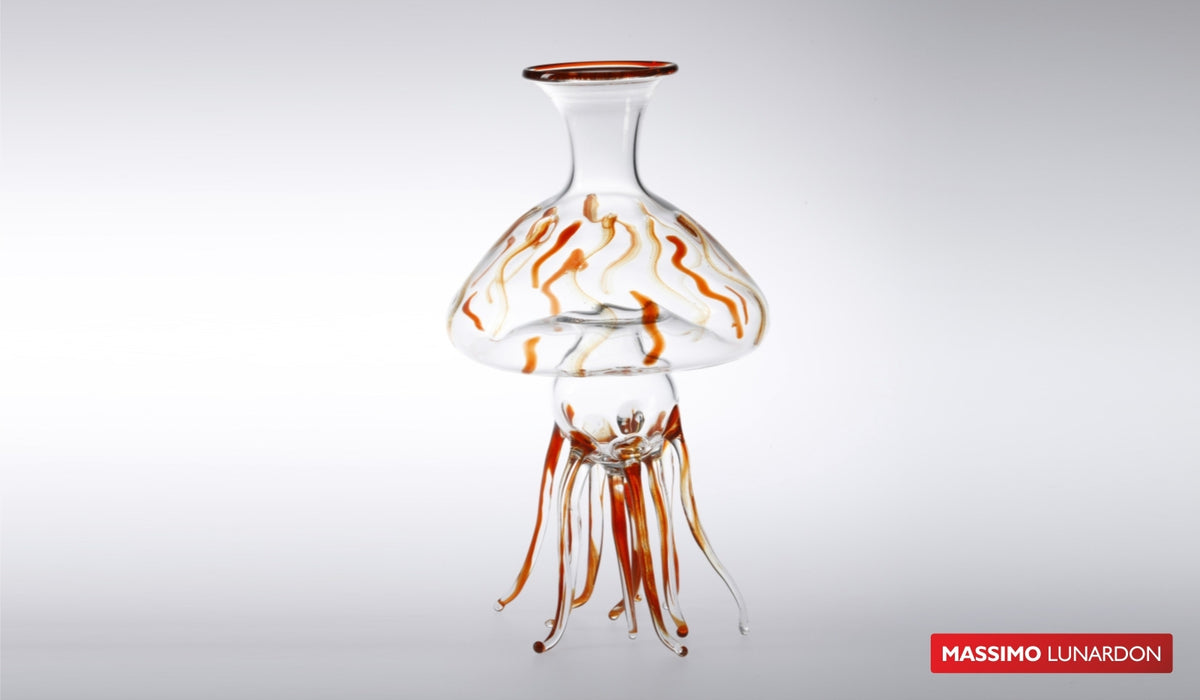 Decanter medusa arancione by Massimo Lunardon