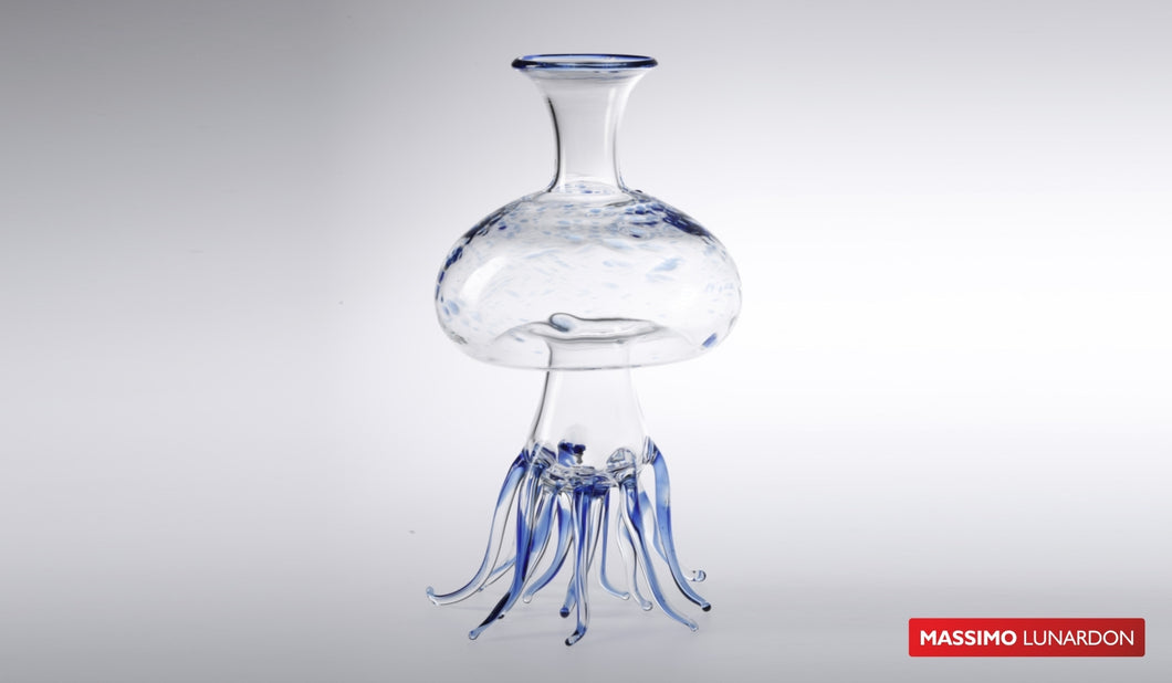 Decanter medusa blu by Massimo Lunardon