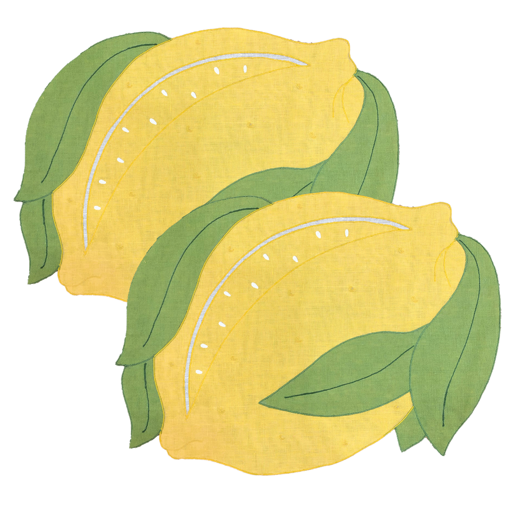 Set-of-2 lemon placemats