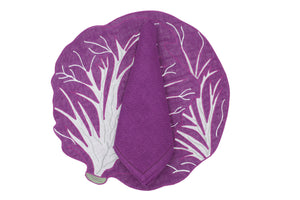 Radicchio placemat and napkin set