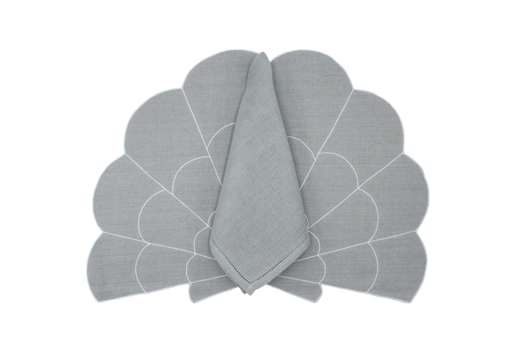 Cardium gray placemat and napkin set