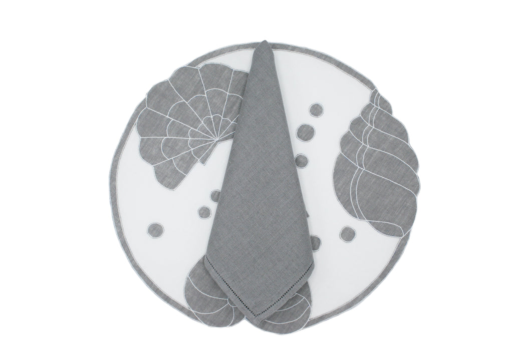 Vieste gray placemat and napkin set