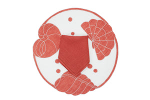 Vieste coral placemat and napkin set
