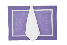 Load image into Gallery viewer, Elba wisteria / white placemat and napkin set
