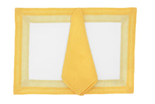 Carica l&#39;immagine nel visualizzatore di Gallery, Set tovaglietta e tovagliolo Capri giallo e bianco
