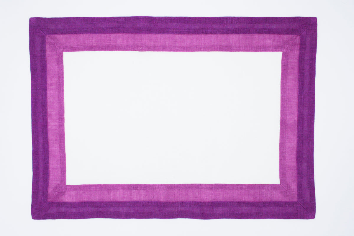 Capri - Set tovaglietta e tovagliolo fucsia/bianco
