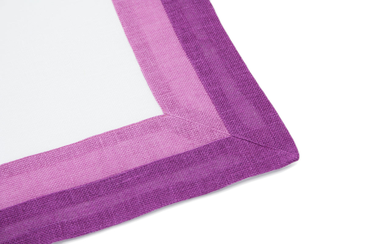Capri - Set tovaglietta e tovagliolo fucsia/bianco