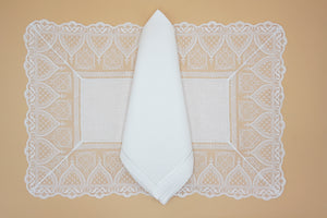 Set-of-2 placemats and napkins - Ducale - white