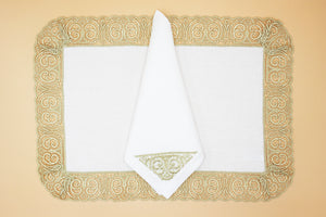 Set-of-2 Placemats and Napkins - Gold