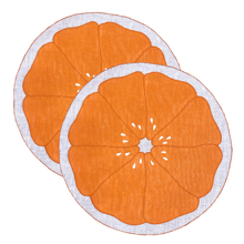 Load image into Gallery viewer, Set-of-2 orange slice placemats
