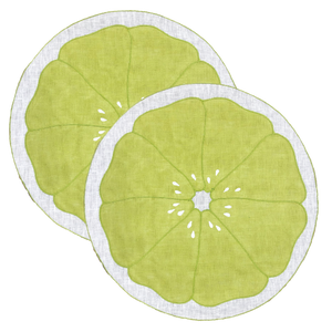 Set-of-2 lime slice placemats